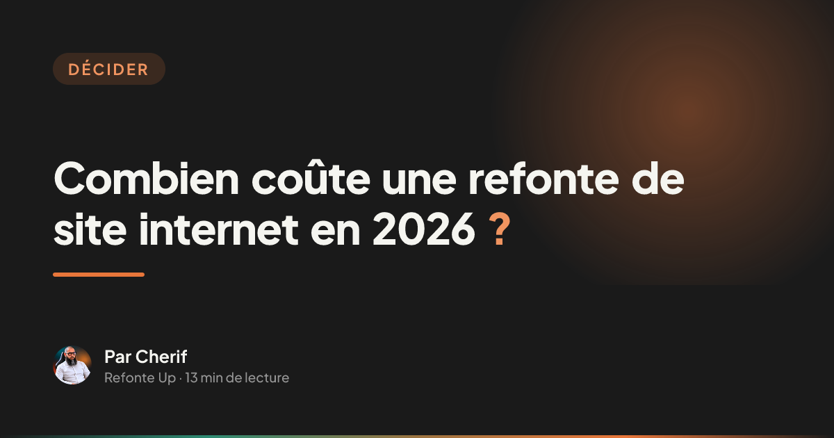 Combien coûte une refonte de site internet en 2026 ?