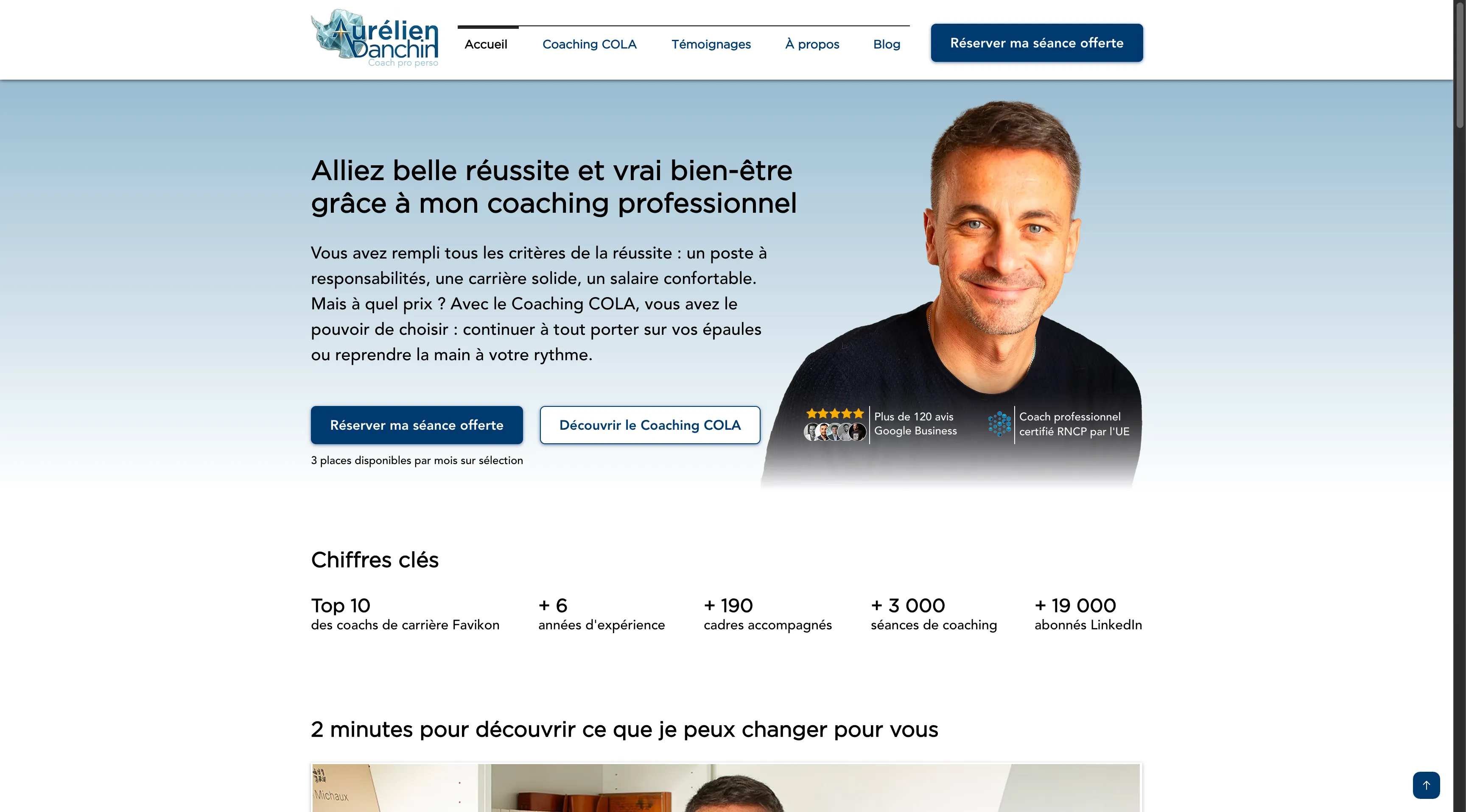 Ancien site Coach Pro Perso sur Wix, avant la refonte